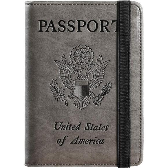 Passport Holder Cover Wallet RFID Blocking Leather Card Case Travel Organizer